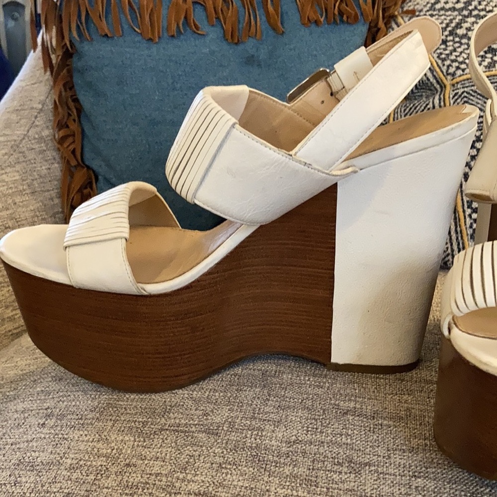 Via spiga sz 10 white/wood platform - Picture 3 of 12